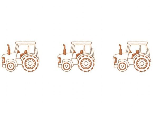 3 Tractors Embroidery: A Playful Seasonal Design