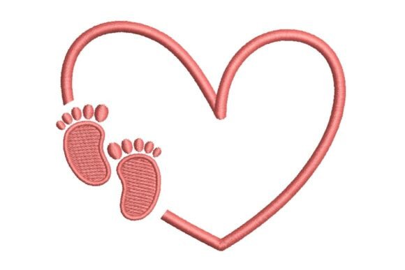 Baby Footprints in Heart Outline Embroidery Design Review