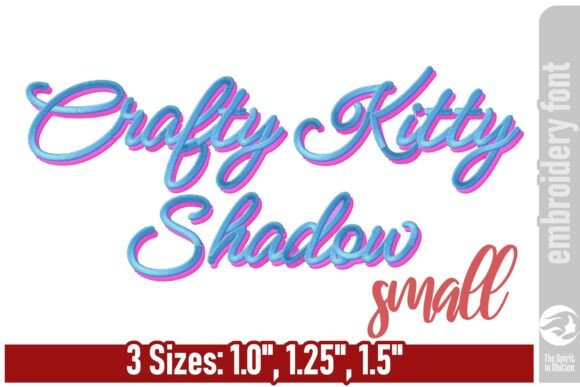 Crafty Kitty Shadow Embroidery Font - S: A Playful Addition to Personalized Gifts