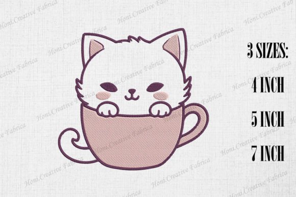 Cute Cat in Cup Embroidery Review for Real Projects