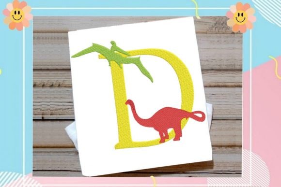 D Letter Dino Delight Alphabet: A Playful Embroidery Choice