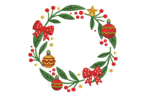 Festive Wreath with Bows Embroidery Review for Personalized Gift Products