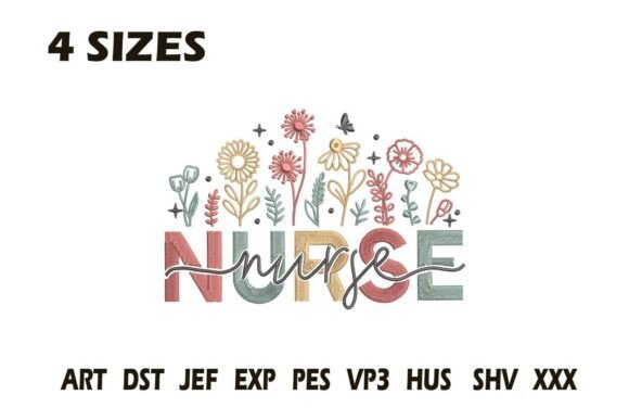 Floral Nurse Embroidery Design Review for Boutique Sweatshirts