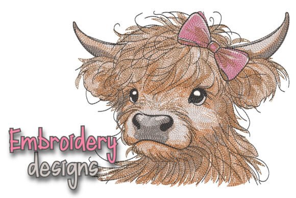 Highland Cow Machine Embroidery Design Review