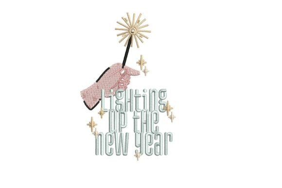 Lighting Up the New Year Sparkler Embroidery