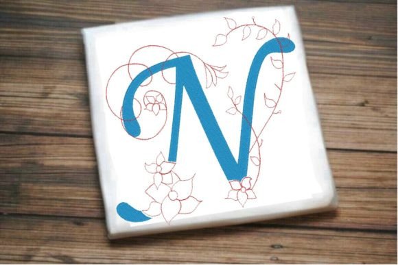 N Letter Vine Monogram Flower Review for Business Use