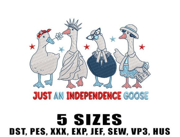 Patriotic Goose Embroidery Design