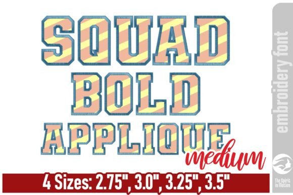 Squad Bold Applique Embroidery Font - M Review for Personalized Gift Products