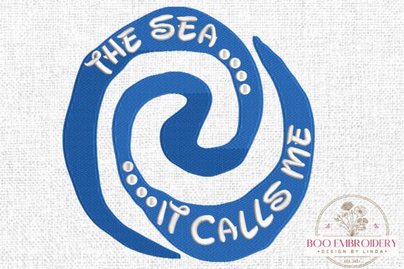The Sea It Calls Me Embroidery Design