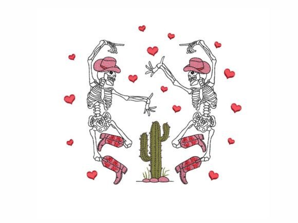 Valentine's Day Skeletons: A Unique Embroidery Design for Handmade Gifts